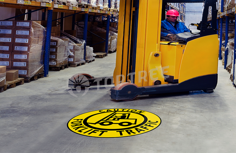 Toptree Forklift Traffic Stop Watch Out Floor Sign