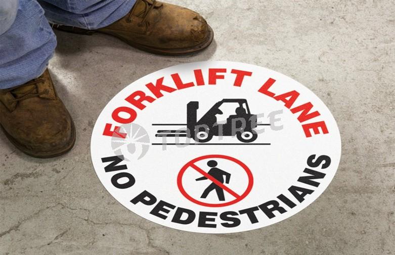 Toptree Forklift Traffic Stop Watch Out Floor Sign