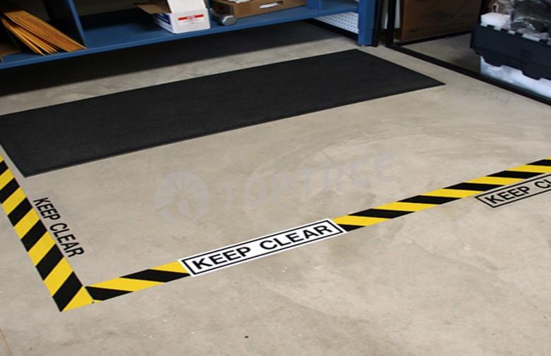Toptree Yellow Black Striped Floor Marking Tape Hazard Caution Warning Tape