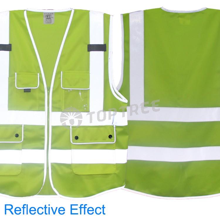 Toptree New Design Front Safety Vest With Reflective Strips Pockets