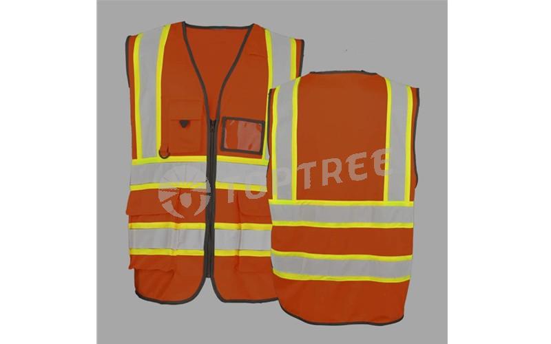 4 pockets orange safety vest