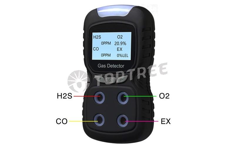 Gas Detector, Rechargeable Portable 4 in 1 Gas Monitor Meter Tester Analyzer
