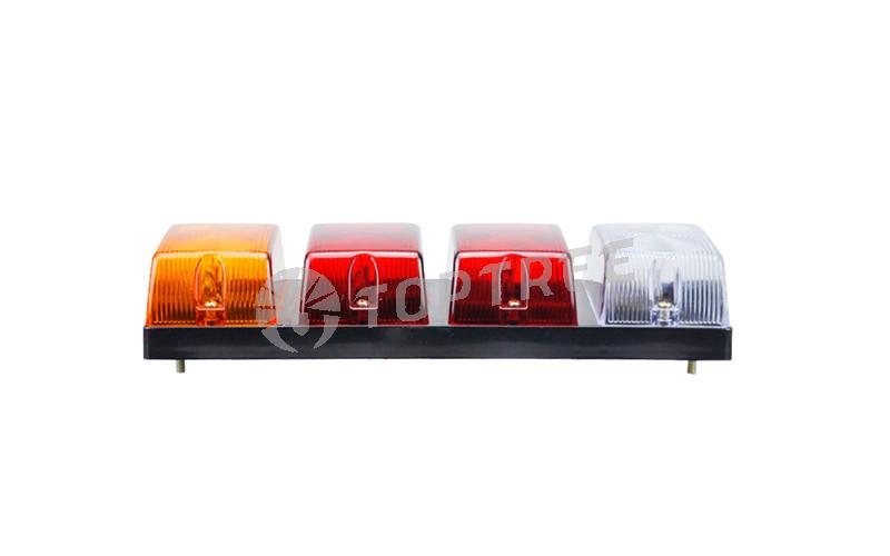 4 Bulbs Rectangle Incandescent Combination Tail Rear Brake Turn Lamp 12 & 24 Volt 