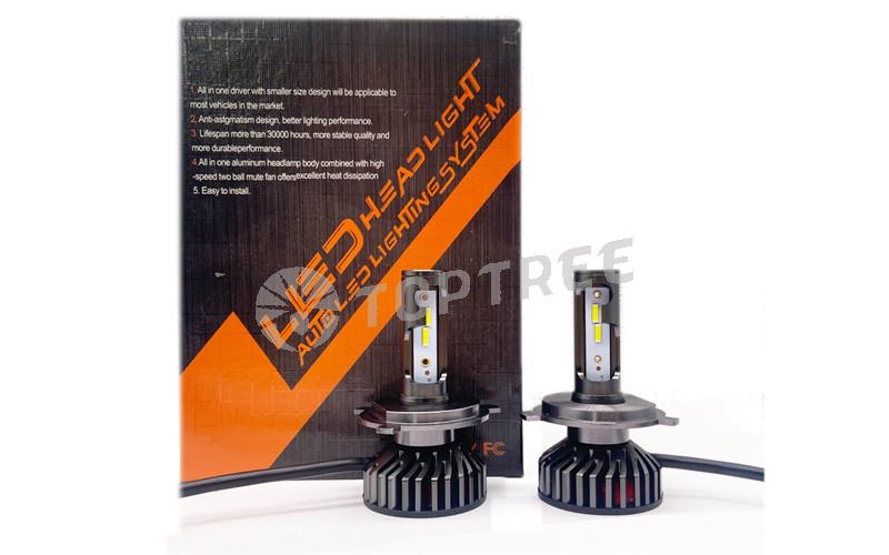 LED Headlight Bulbs H4 9003 Hi Low All-in-One Conversion Kit 6000K Cool White Beam Bulbs IP67 Waterproof