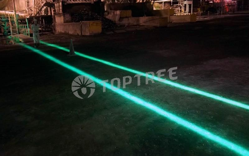 Green Industrial Virtual Laser Walkways with Line Lasers