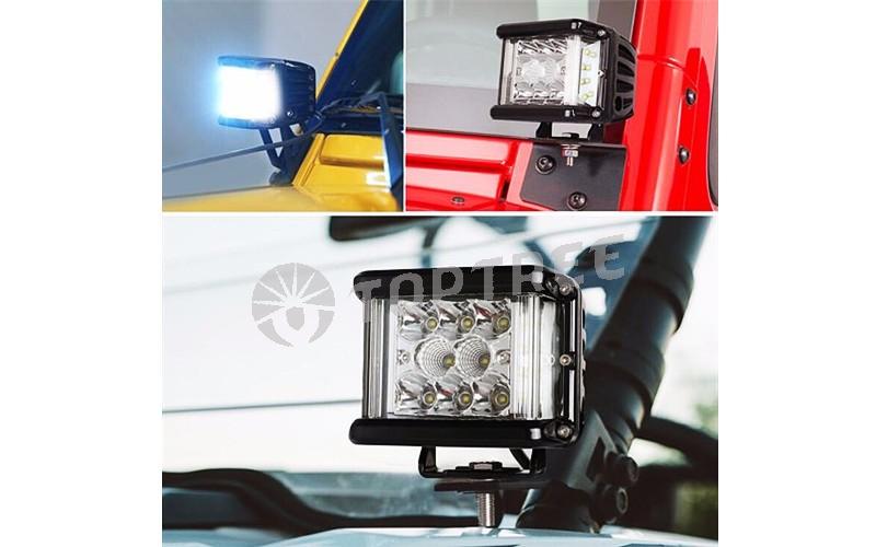 4 Inch Side Shooter Amber White Flash 36W LED Work Light With Warning light (339)
