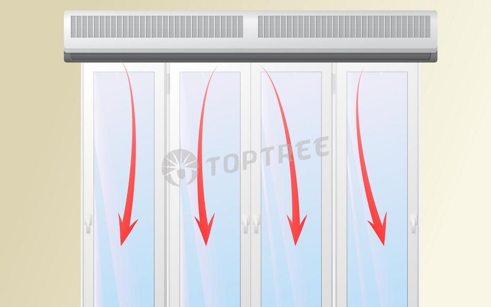 TOPTREE Cross FlowType Strong Wind Low Noise Aluminum Door Air Curtain