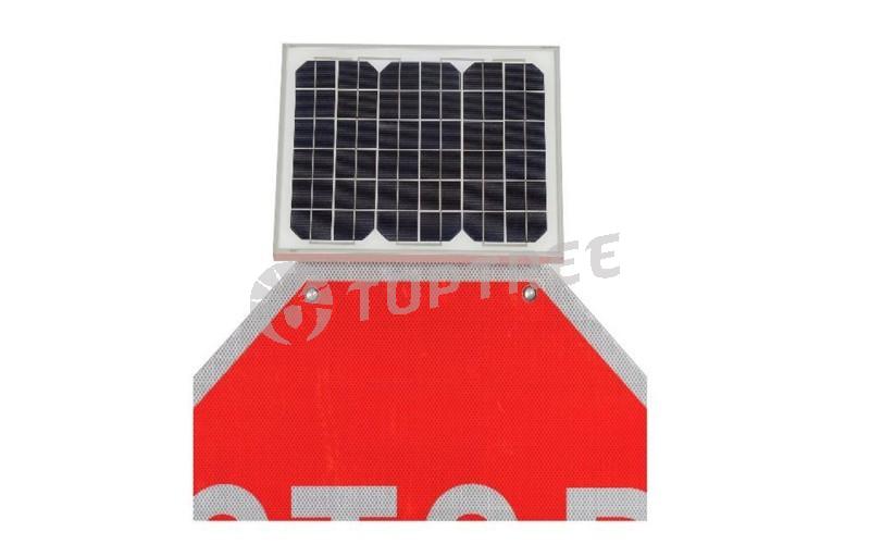 Toptree Solar Stop and Warning Signs With Flashing LEDs 