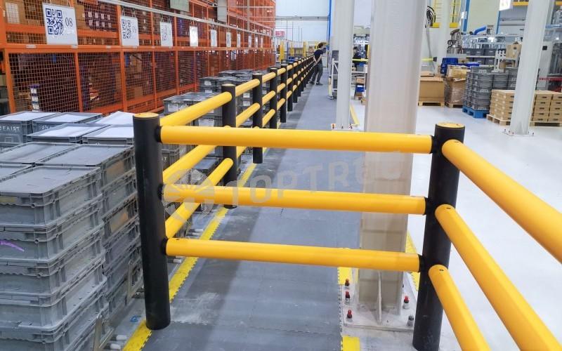 TOPTREE Pedestrian Safety Barriers for Warehouse Workplace Anti-collision Barriers Forklift Guardrail