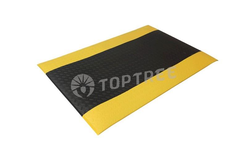 TOPTREE Industrial Black and Yellow Anti Fatigue Mats PVC Anti Slip Mats Warehouse Floor Mats