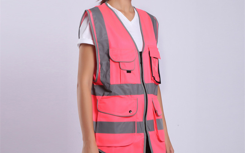pink reflective safety vest