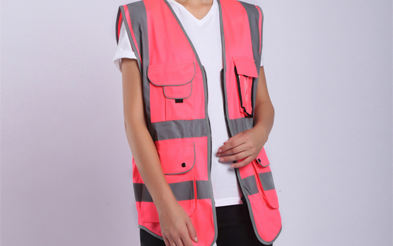pink reflective safety vest